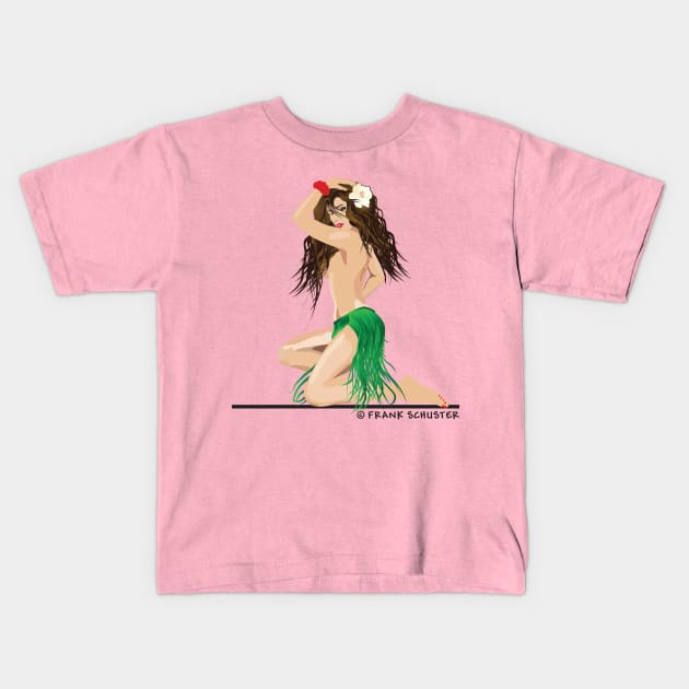 Hula Girl Kids T-Shirt by PauHanaDesign